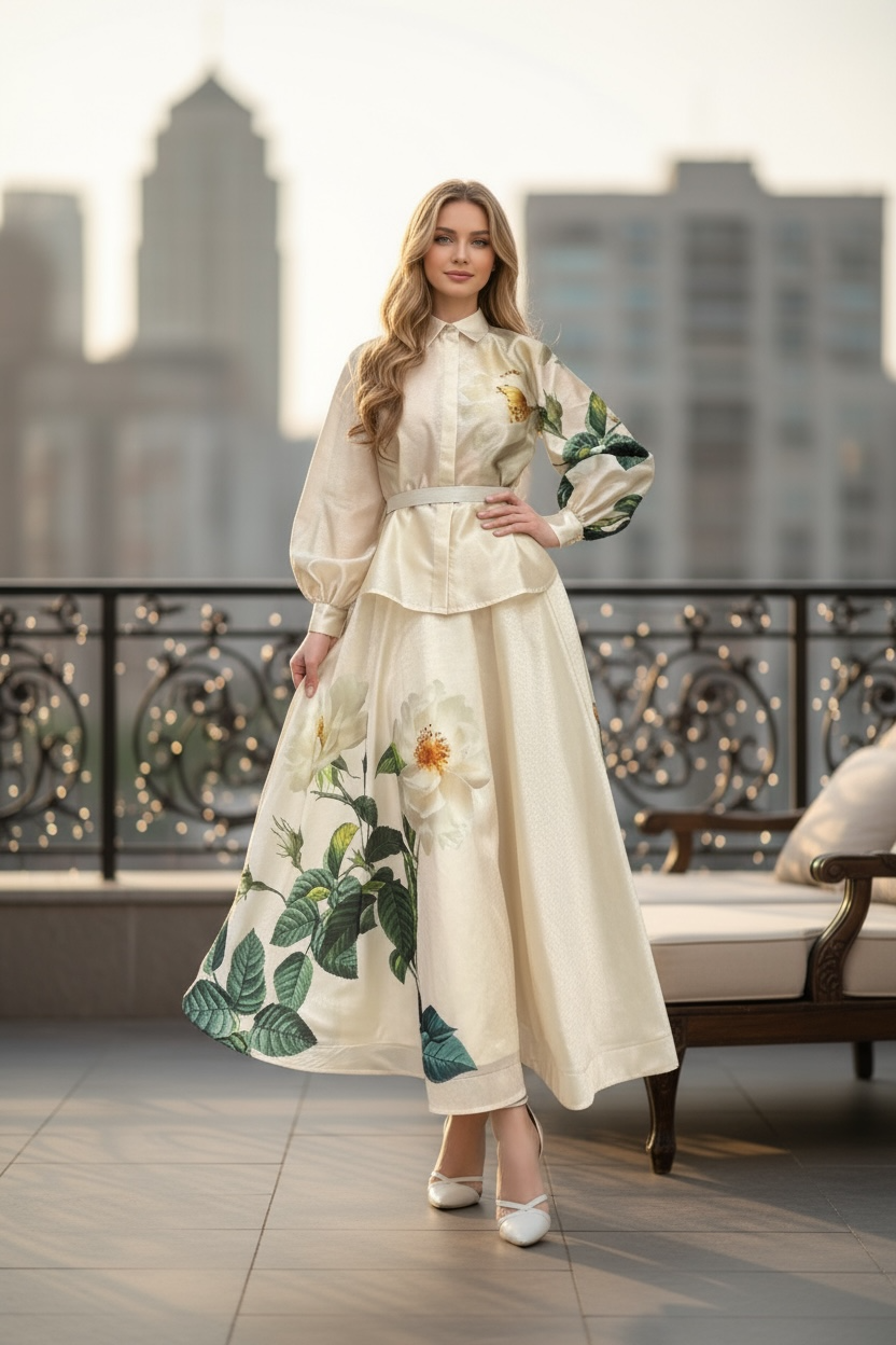 Two Peace Top and Long Skirt Set