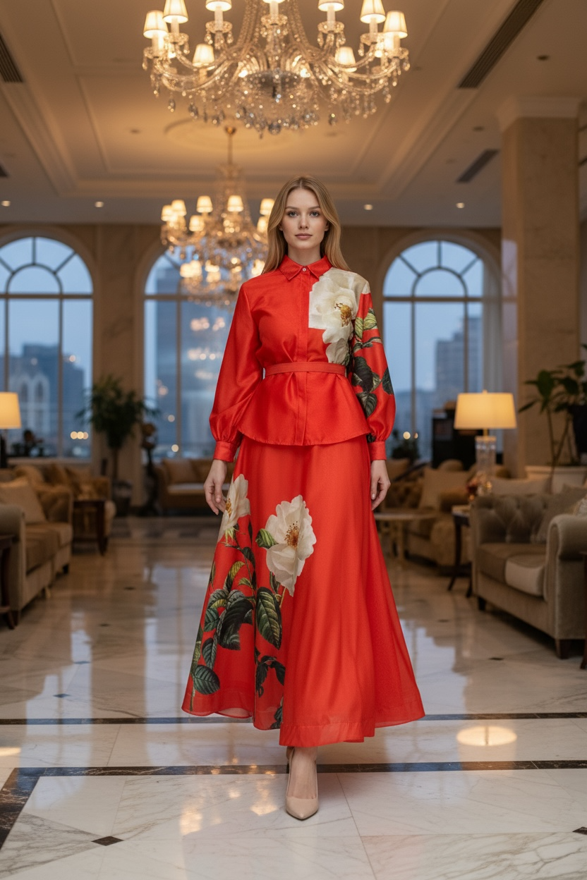 Two Peace Top and Long Skirt Set