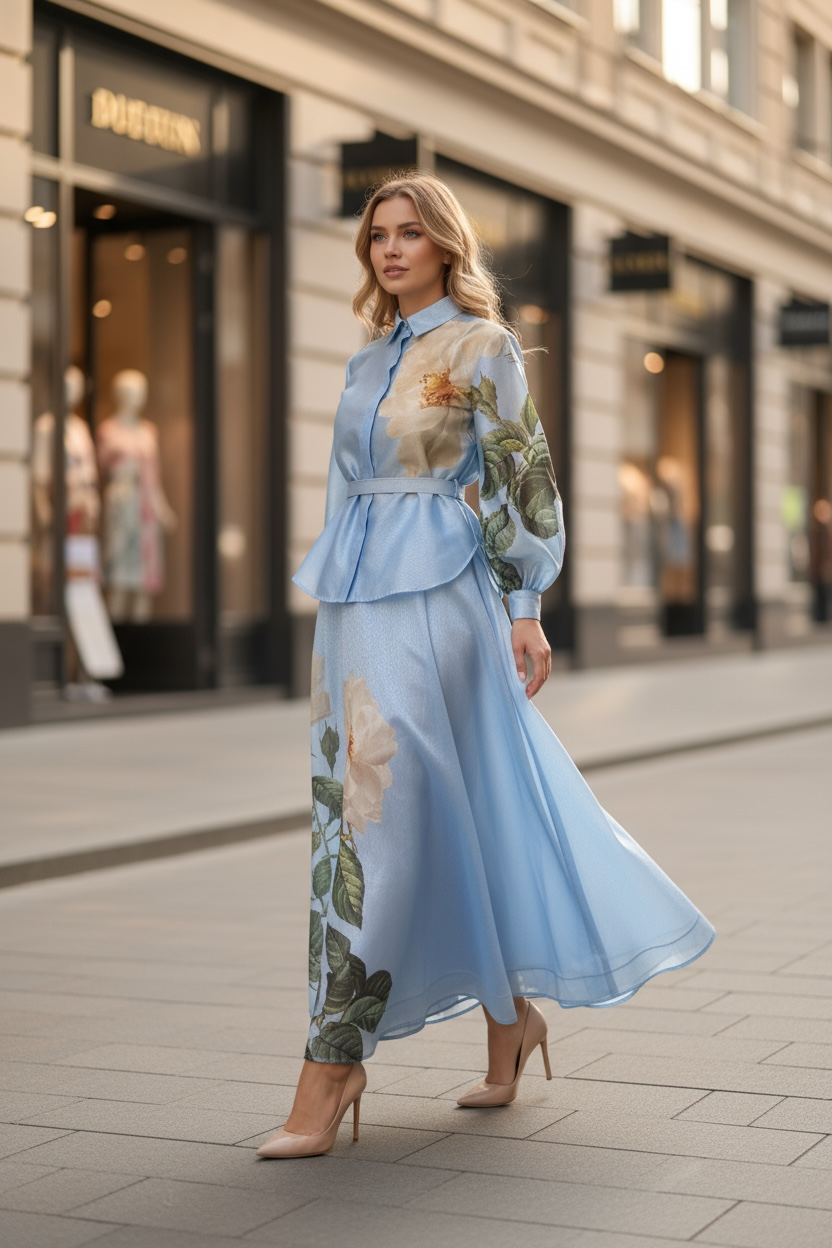 Two Peace Top and Long Skirt Set