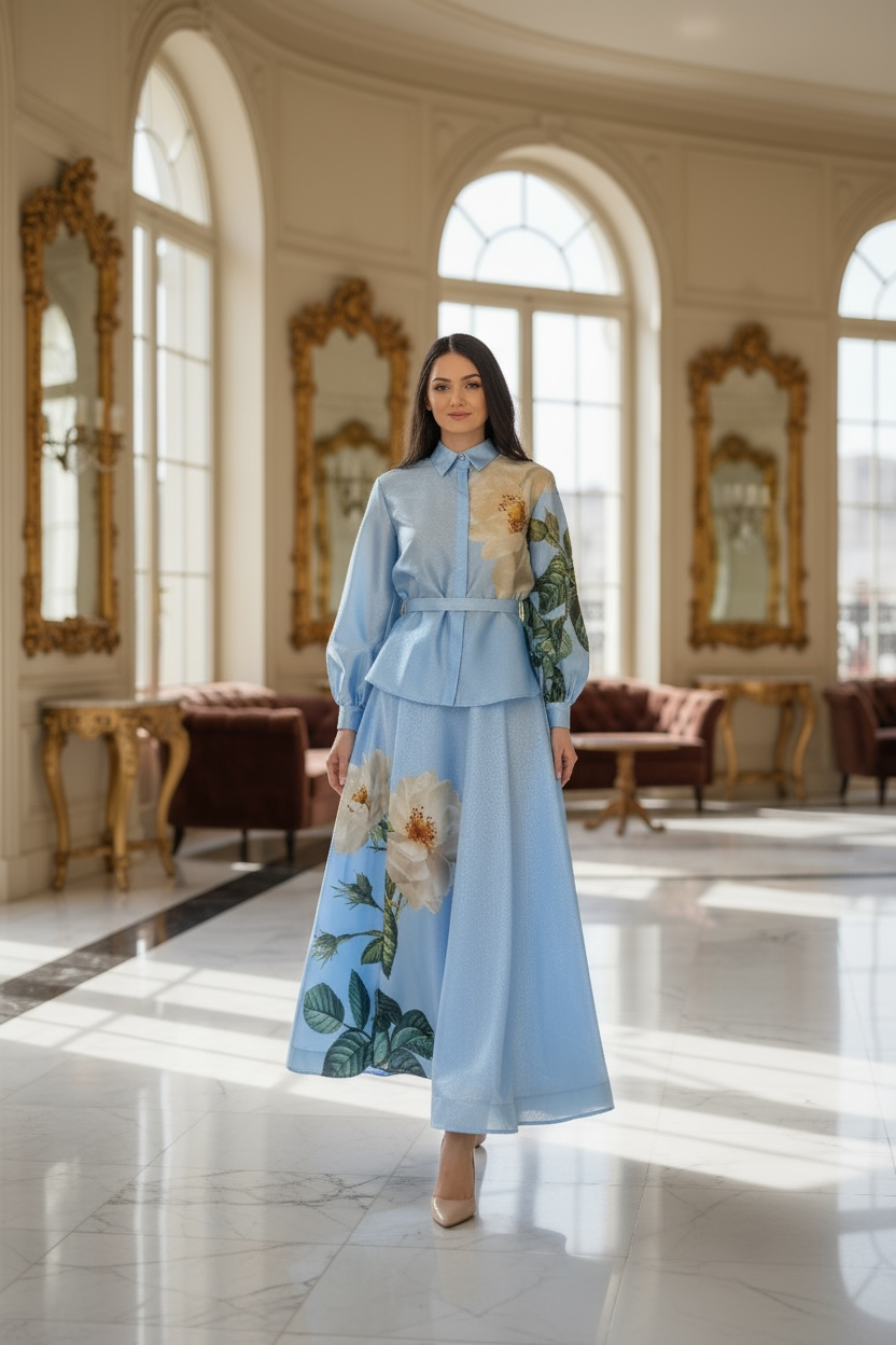 Two Peace Top and Long Skirt Set