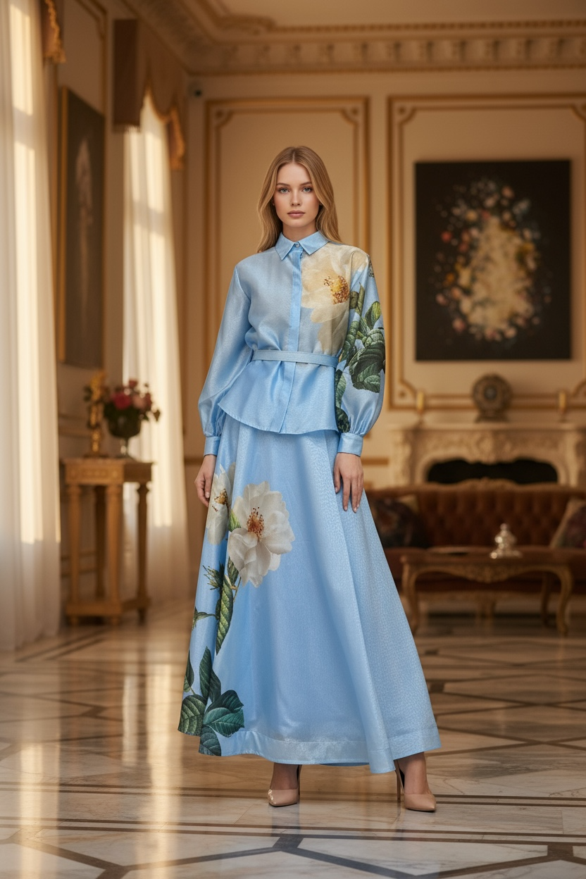 Two Peace Top and Long Skirt Set
