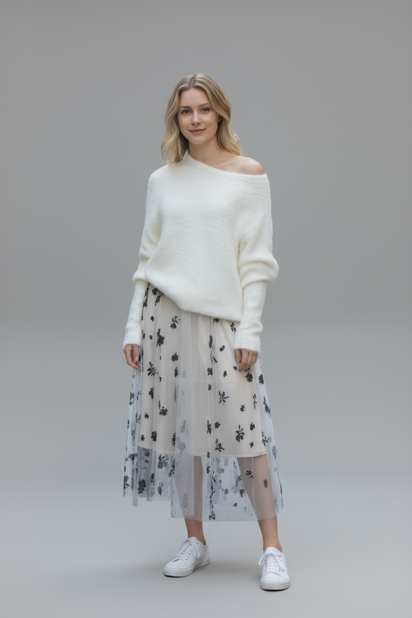 Two Peace Knitted Top and Skirt set