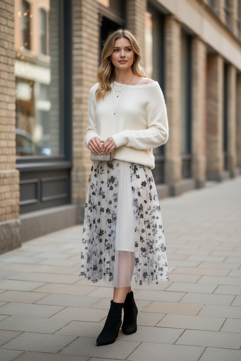 Two Peace Knitted Top and Skirt set