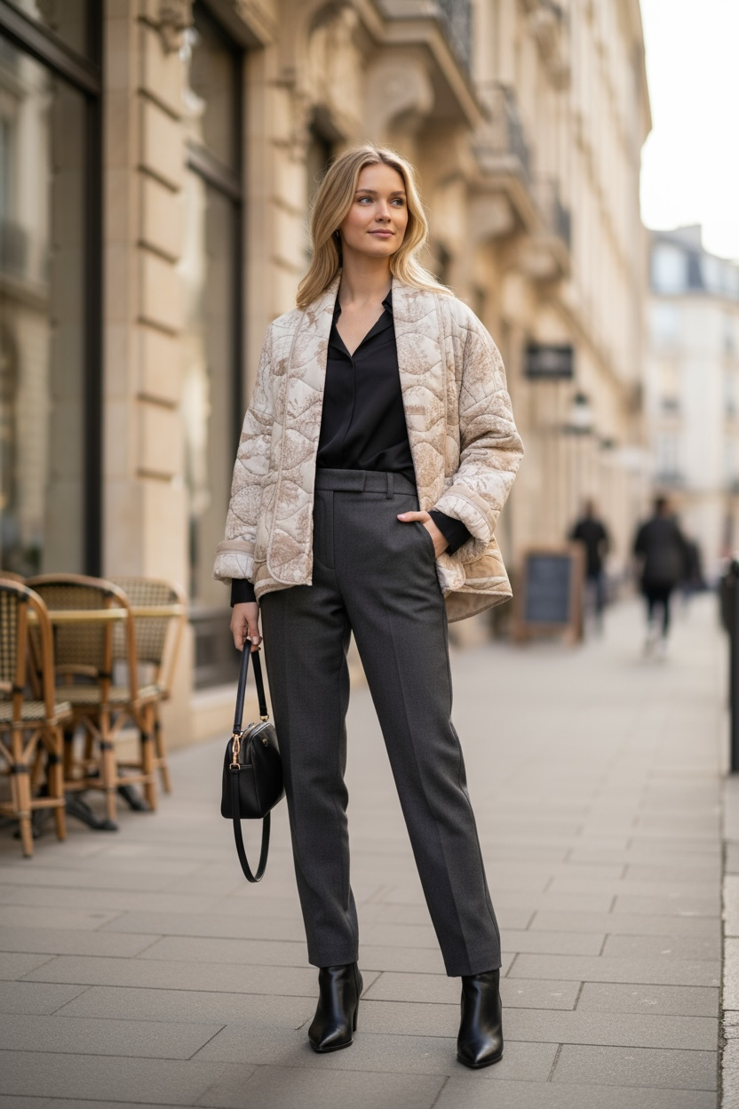 Quilted Jacket in designer inspired print - Made in Italy