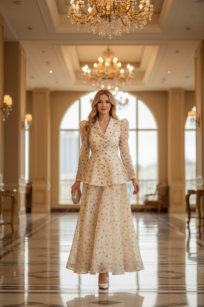 Two Peace Top and Long Skirt Set